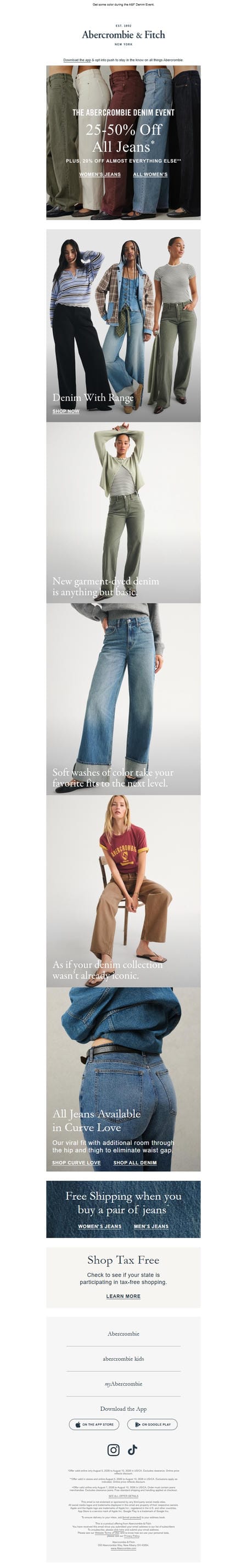 邮件模板创意 Abercrombie Denim 2