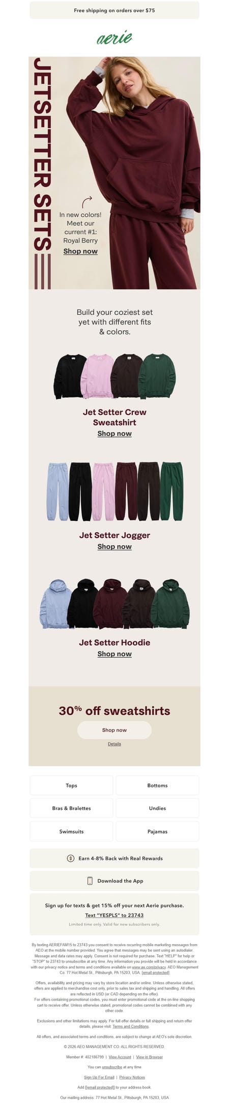 邮件模板创意 Aerie New Arrivals 9