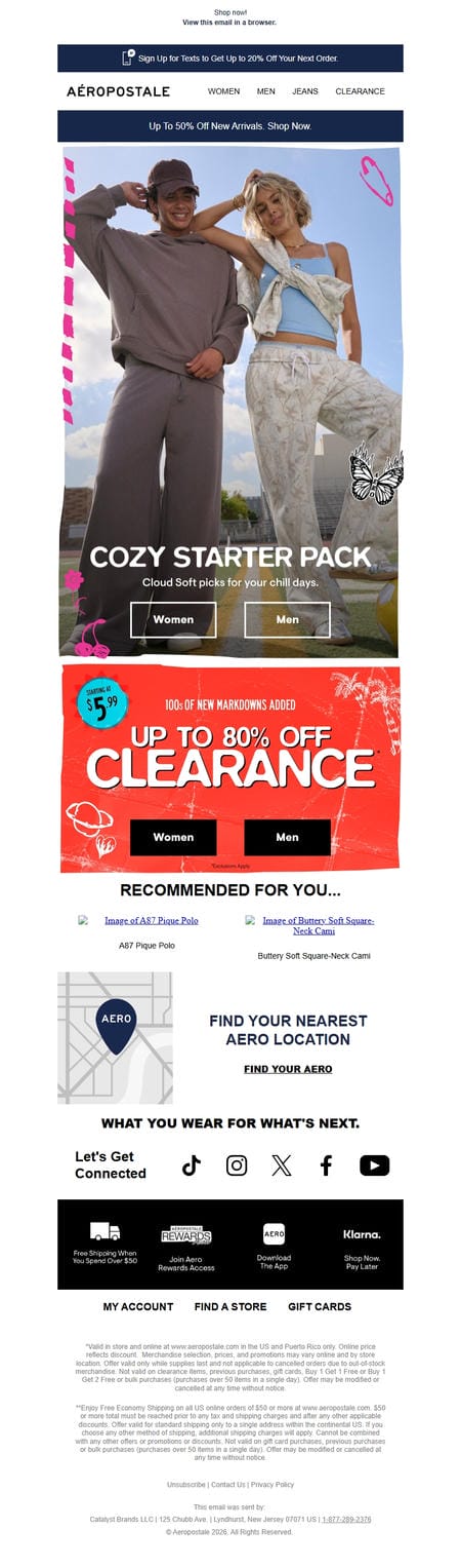 邮件模板创意 Aeropostale Back To School Deals 36
