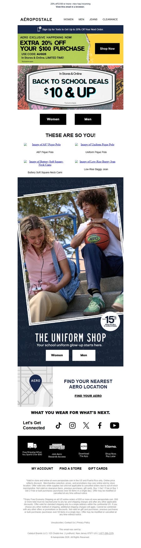 邮件模板创意 Aeropostale Back To School Deals 43