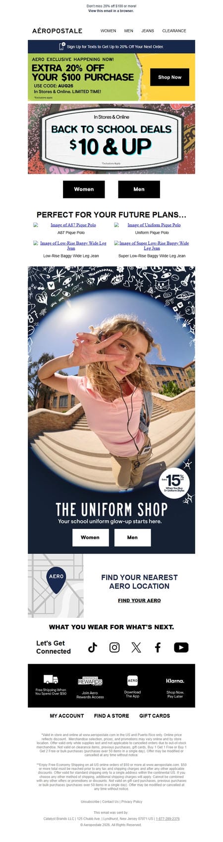 邮件模板创意 Aeropostale Back To School Deals 47