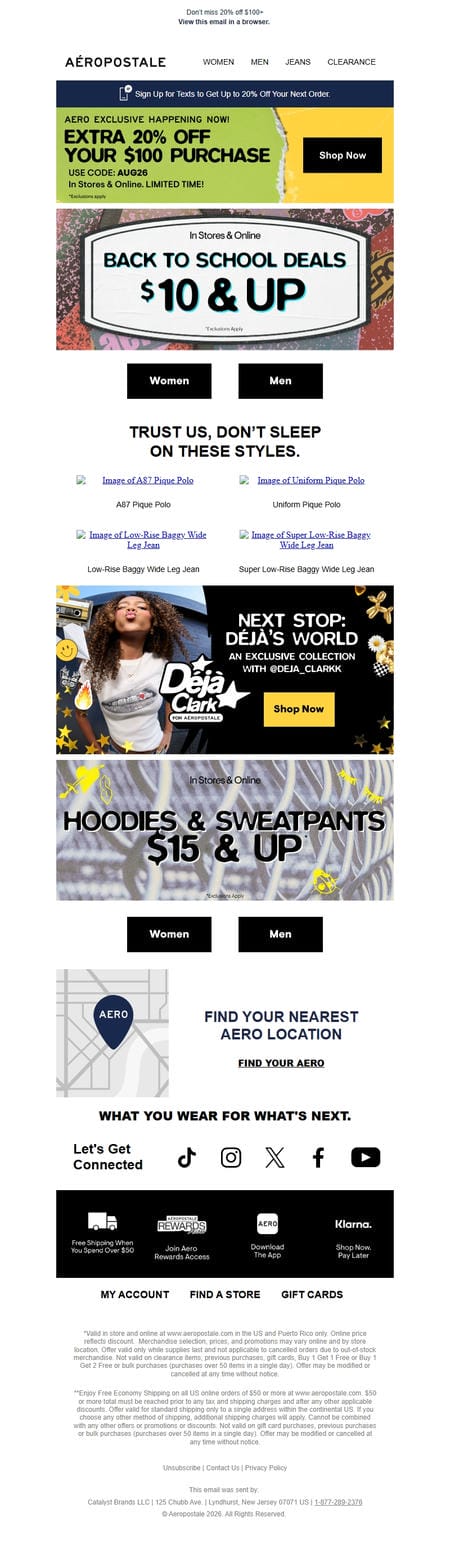邮件模板创意 Aeropostale Back To School Deals 52