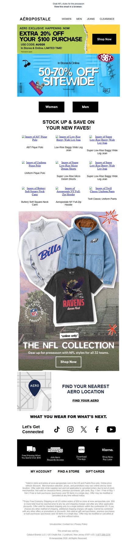 邮件模板创意 Aeropostale Back To School Deals 53