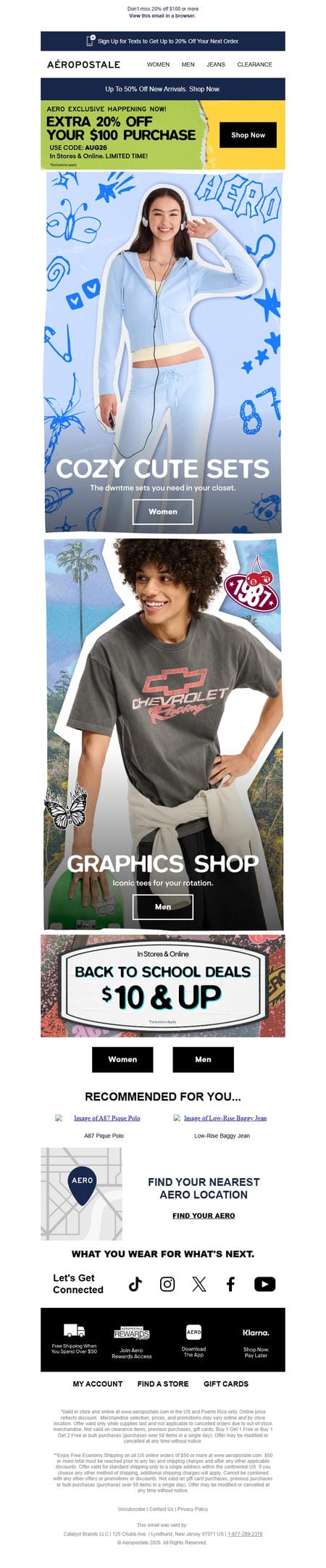 邮件模板创意 Aeropostale Back To School Deals 54