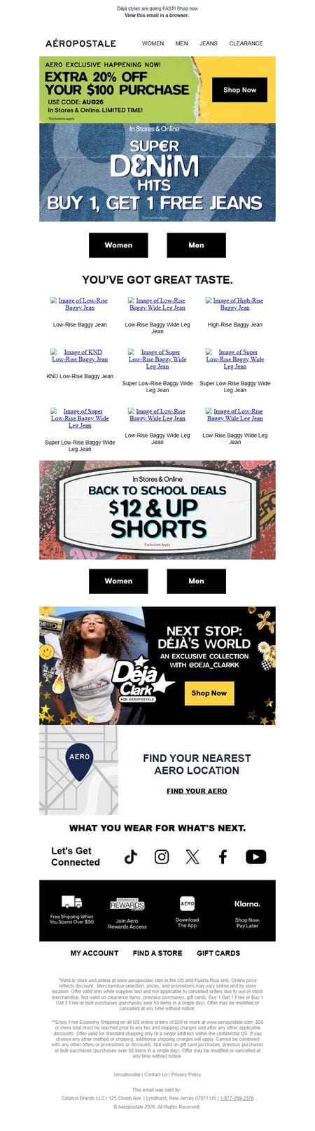 邮件模板创意 Aeropostale Back To School Deals 55