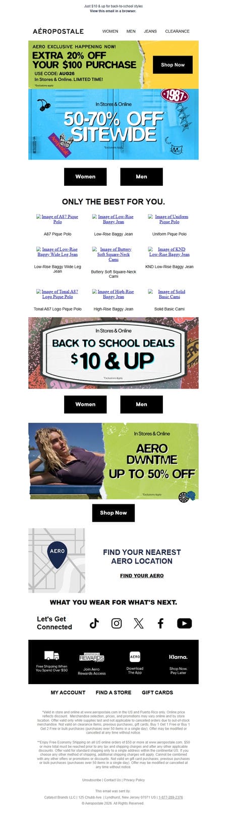 邮件模板创意 Aeropostale Back To School Deals 57