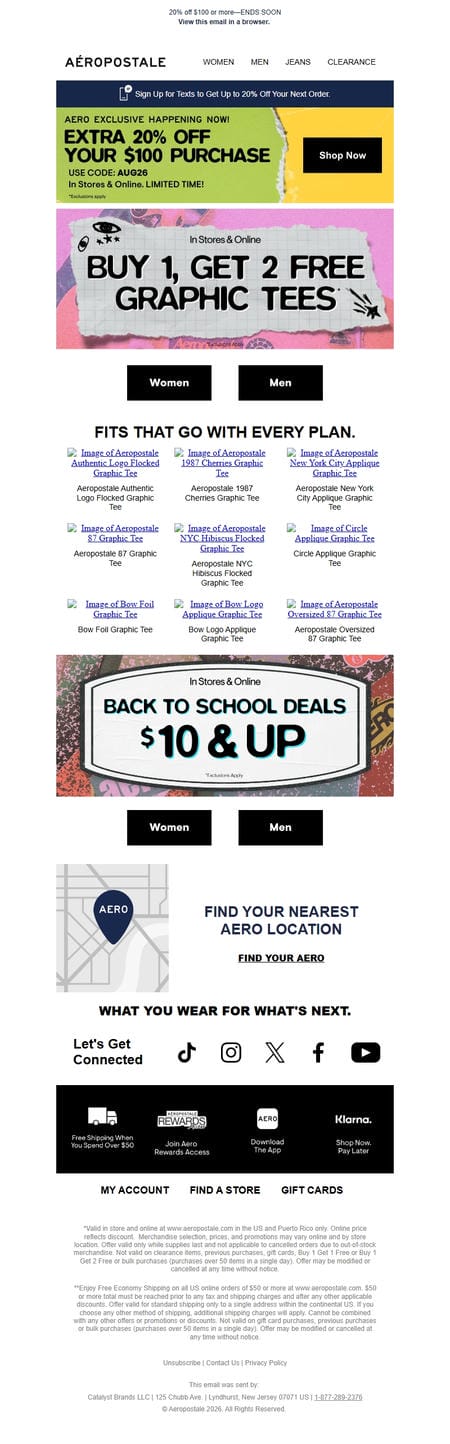 邮件模板创意 Aeropostale Back To School Deals 58
