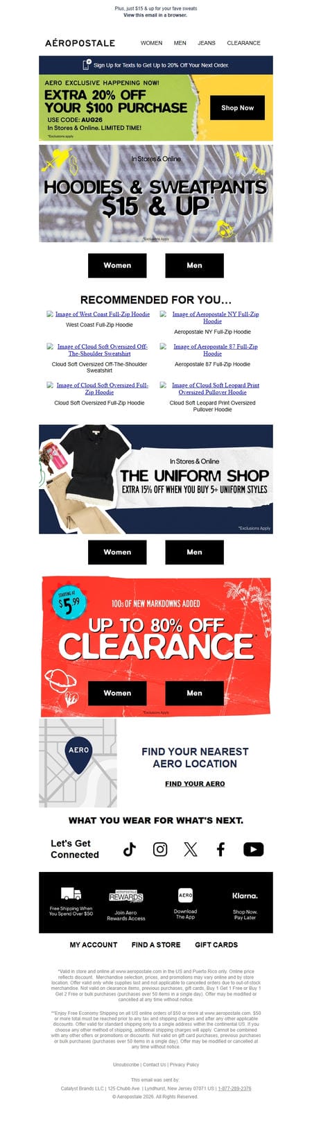 邮件模板创意 Aeropostale Back To School Deals 60