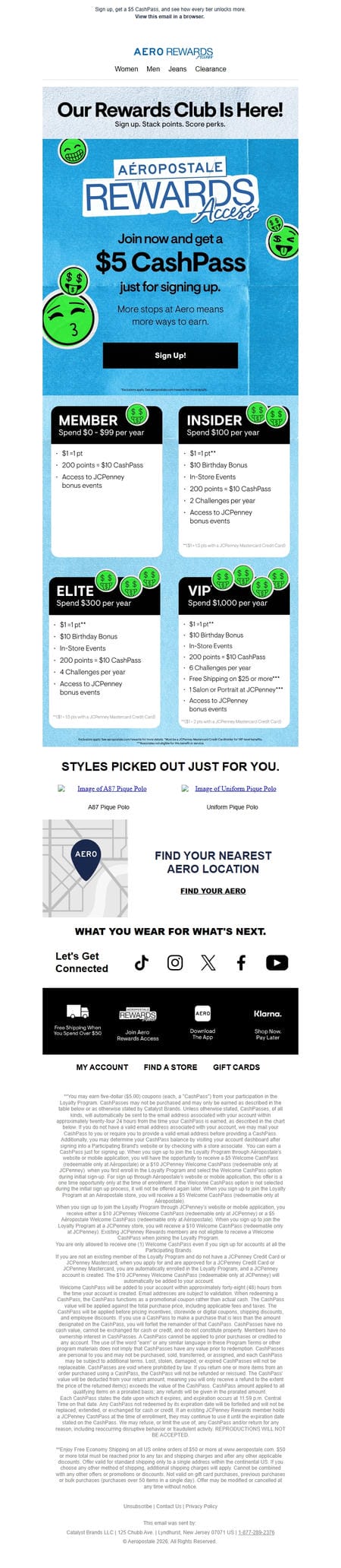 邮件模板创意 Aeropostale Rewards 9