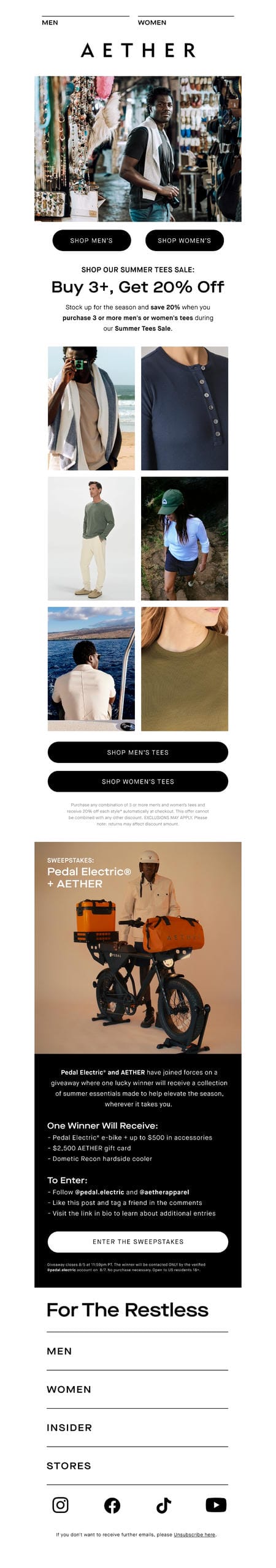 邮件模板创意 Aether Apparel 100