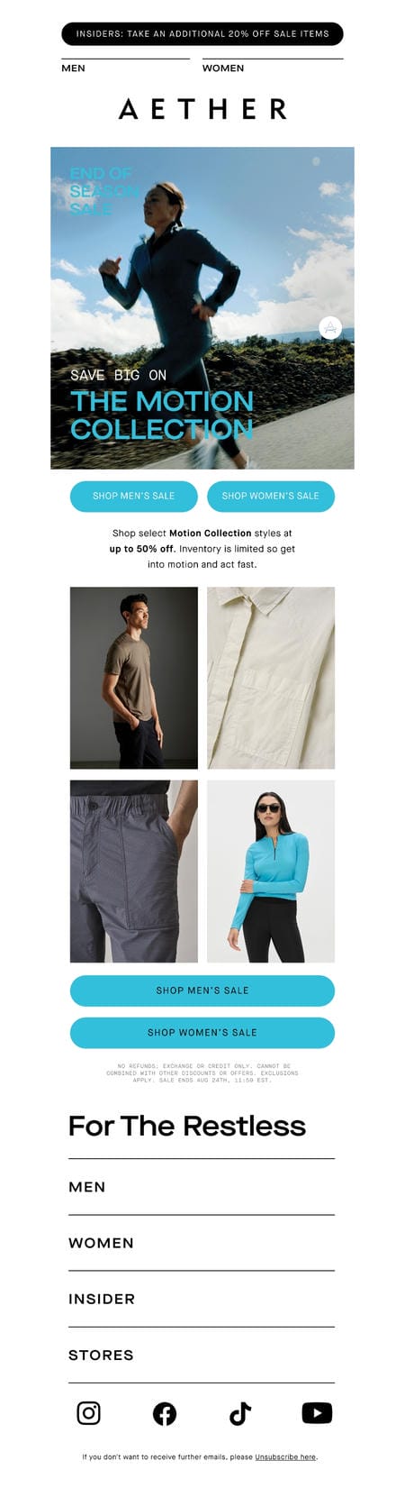 邮件模板创意 Aether Apparel 102