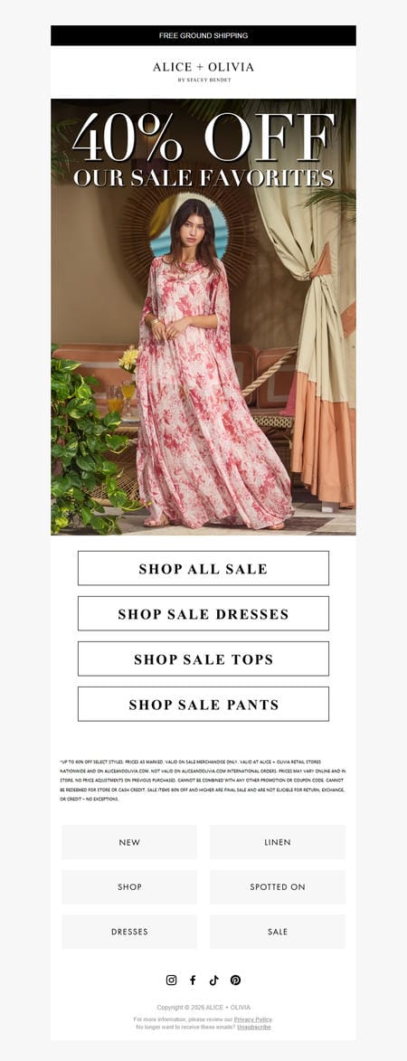 邮件模板创意 Alice Olivia Sale 16