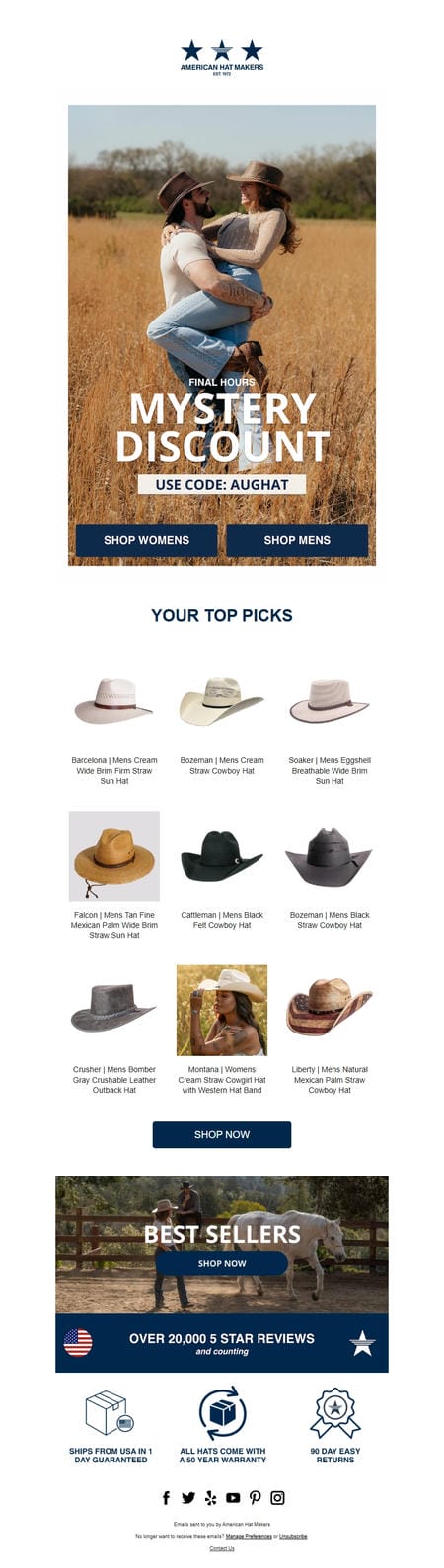 邮件模板创意 American Hat Makers 185