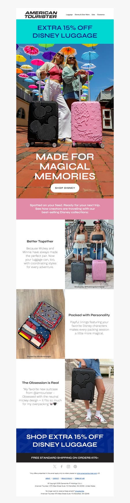 邮件模板创意 American Tourister 88
