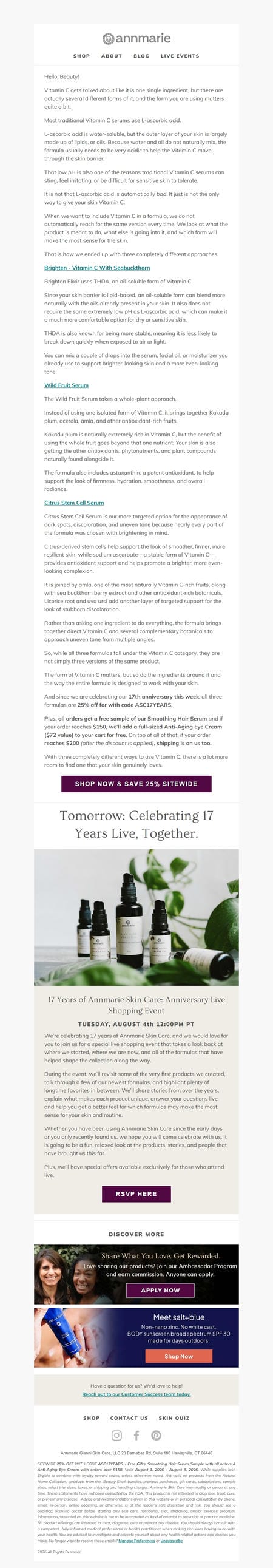 邮件模板创意 Annmarie Skin Care 268