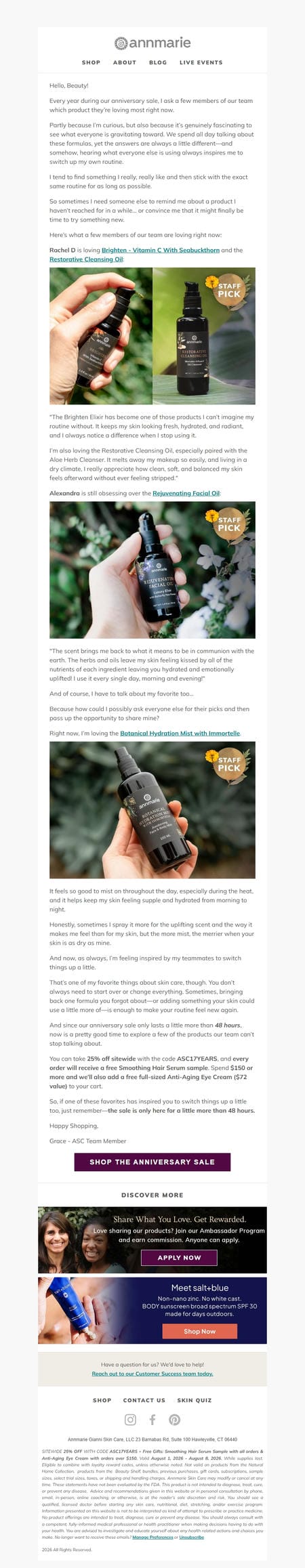 邮件模板创意 Annmarie Skin Care 269