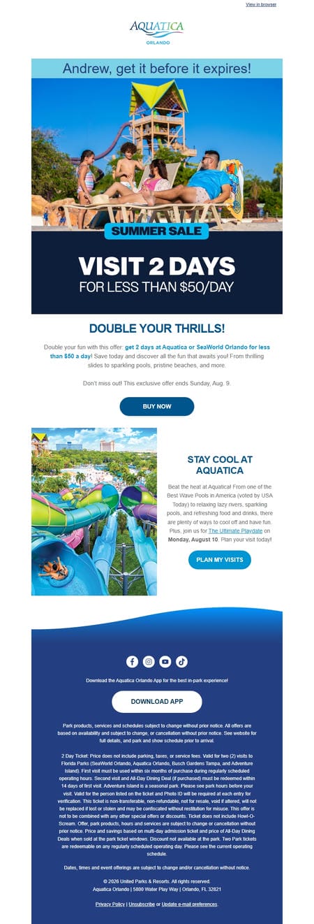 邮件模板创意 Aquatica Orlando 274