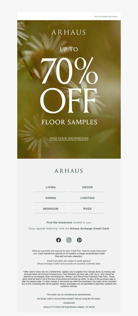 邮件模板创意 Arhaus 384