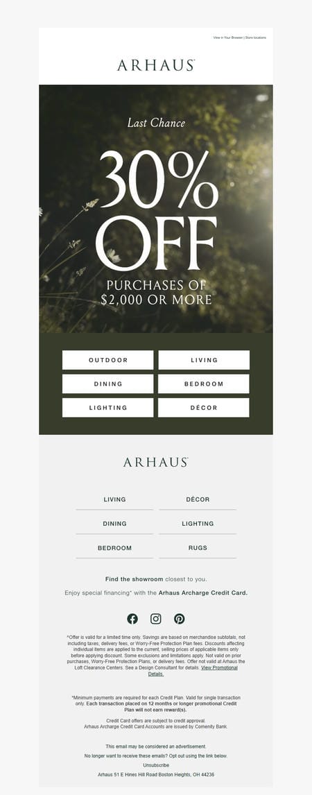 邮件模板创意 Arhaus 388