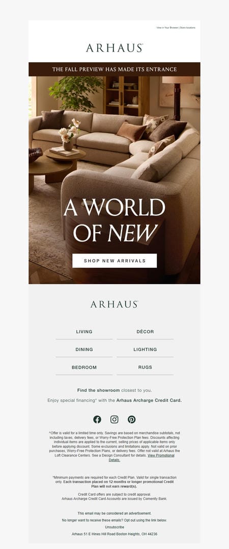 邮件模板创意 Arhaus 391