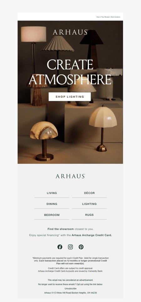 邮件模板创意 Arhaus 392