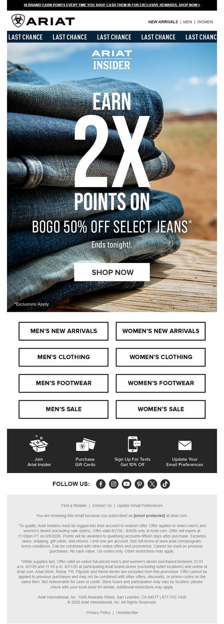 邮件模板创意 Ariat 329