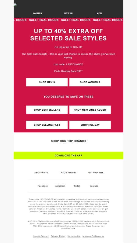 邮件模板创意 Asos Sale 39