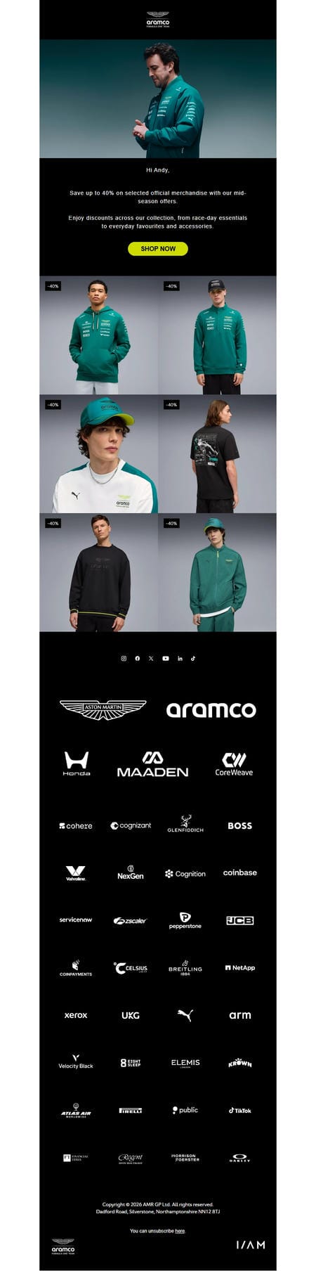 邮件模板创意 Aston Martin Aramco Formula One Team 72