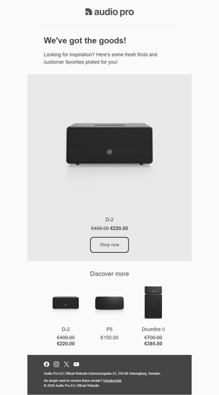邮件模板创意 Audio Pro Eu Official Website 2