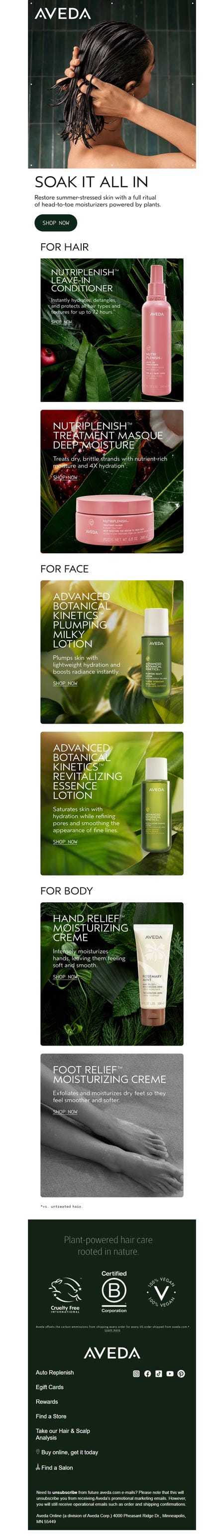 邮件模板创意 Aveda Online 395