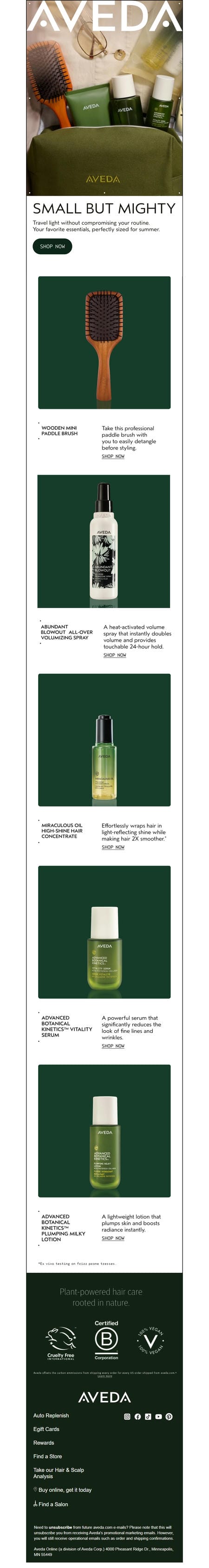 邮件模板创意 Aveda Online 396