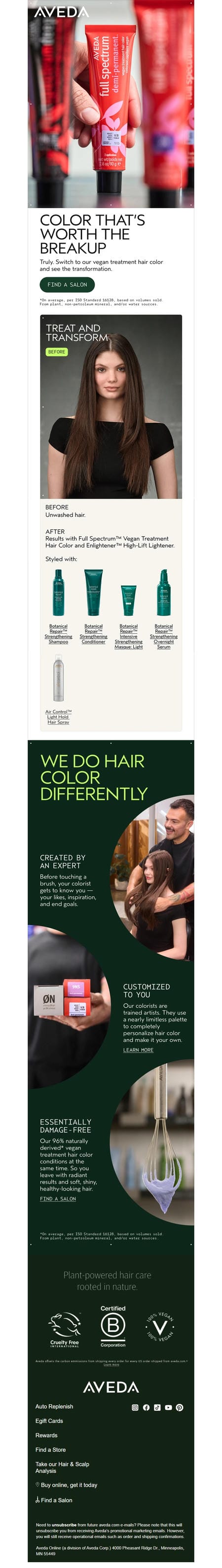邮件模板创意 Aveda Online 399