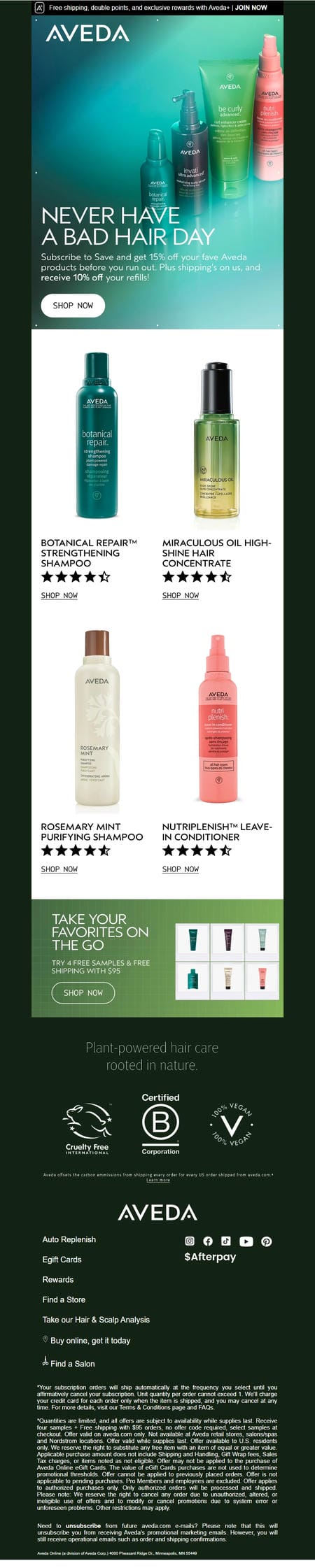 邮件模板创意 Aveda Online 401