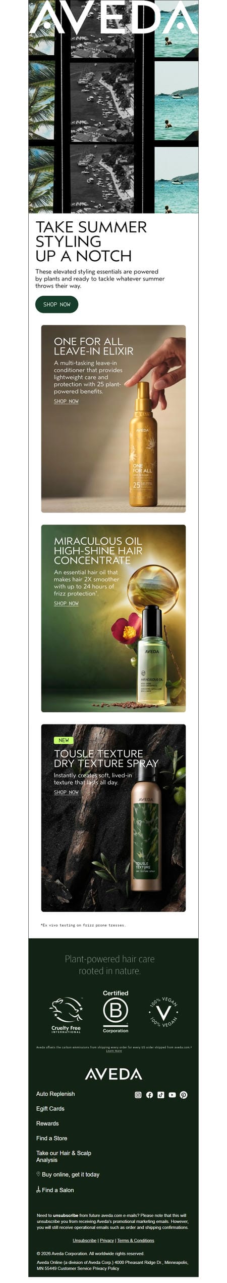 邮件模板创意 Aveda Online 403