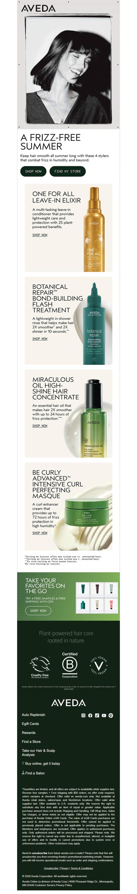邮件模板创意 Aveda Online 405