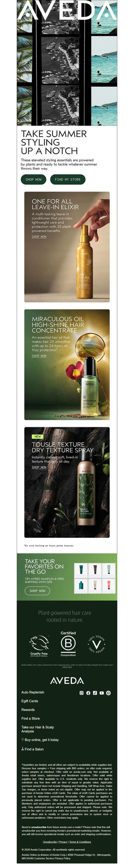 邮件模板创意 Aveda Online 406