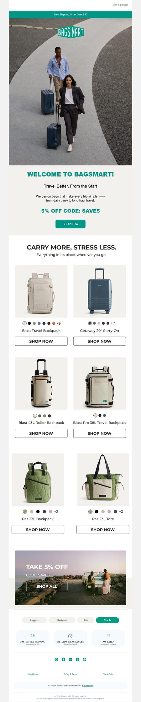 邮件模板创意 Bagsmart