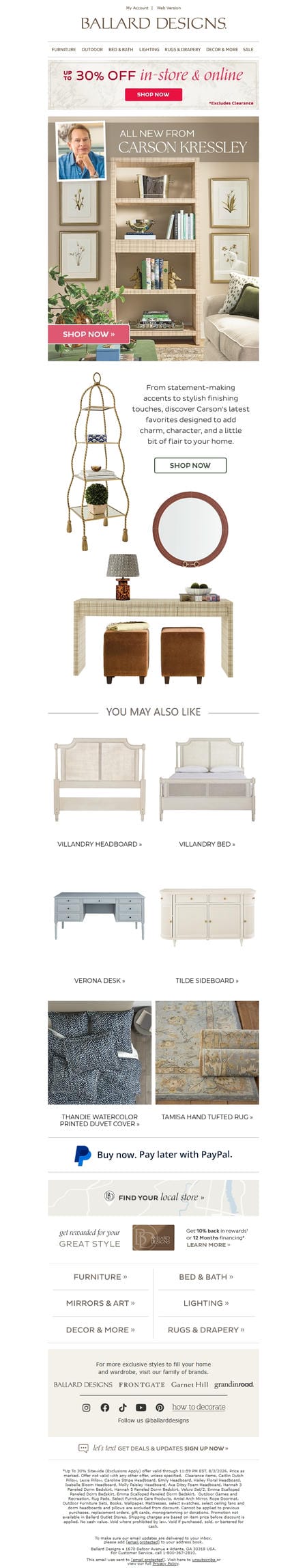 邮件模板创意 Ballard Designs 322