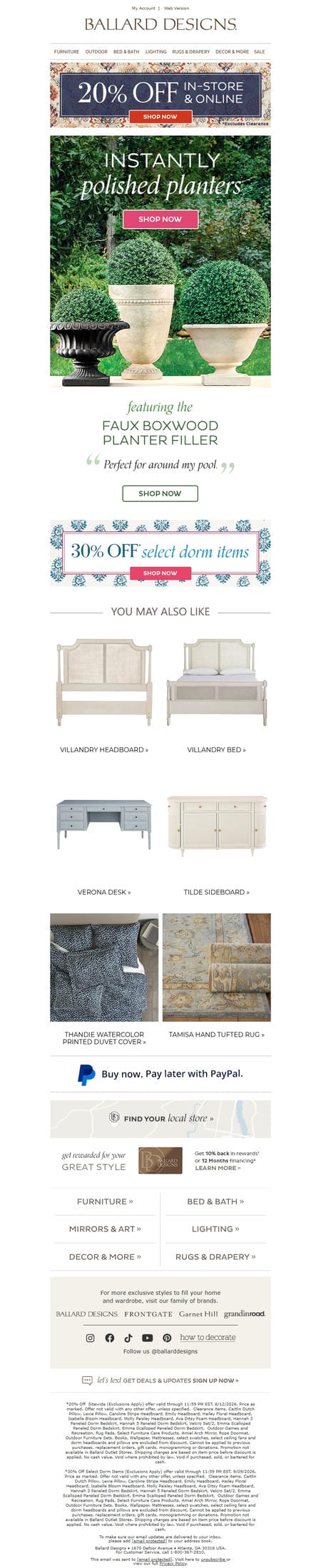 邮件模板创意 Ballard Designs 326