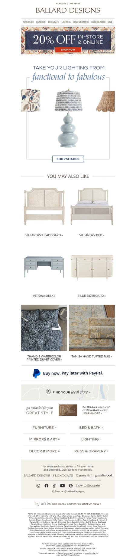 邮件模板创意 Ballard Designs 329
