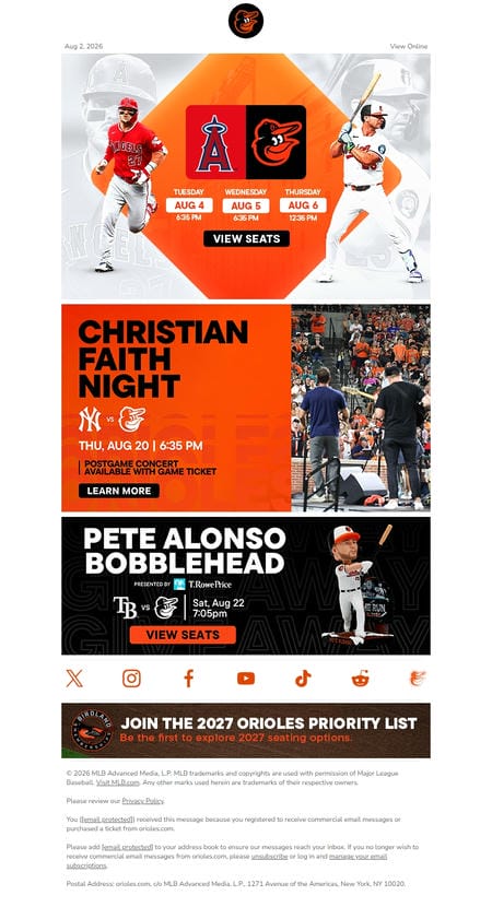 邮件模板创意 Baltimore Orioles 72