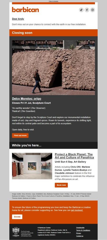 邮件模板创意 Barbican Art Gallery 17