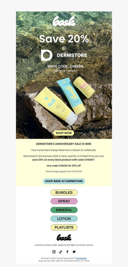 邮件模板创意 Bask Suncare 85