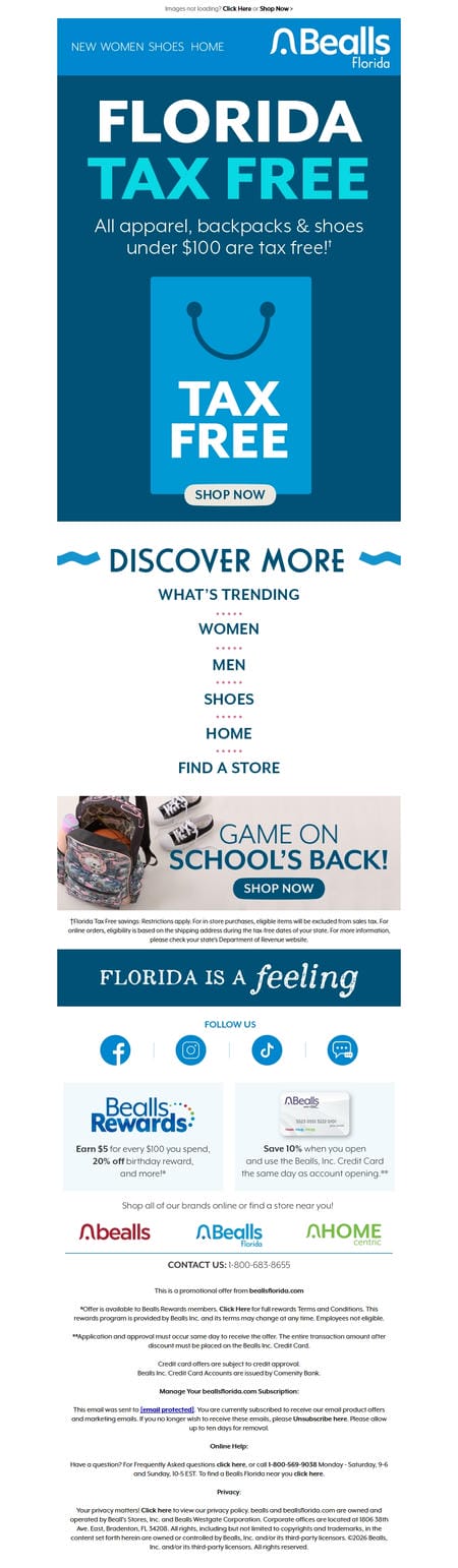 邮件模板创意 Bealls Florida 33