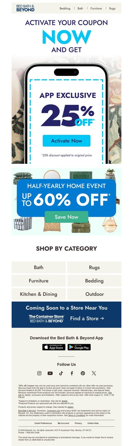 邮件模板创意 Bed Bath Beyond 562