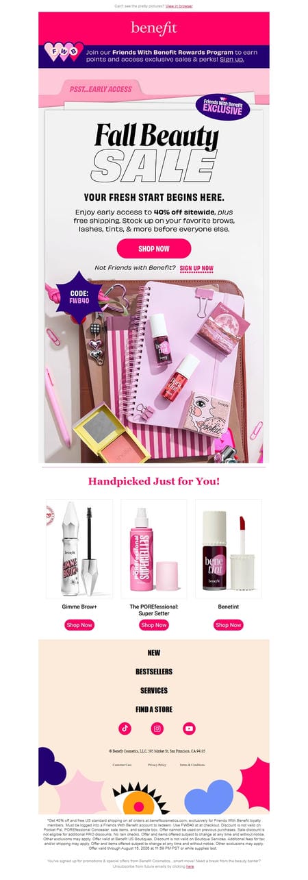 邮件模板创意 Benefit Cosmetics 56