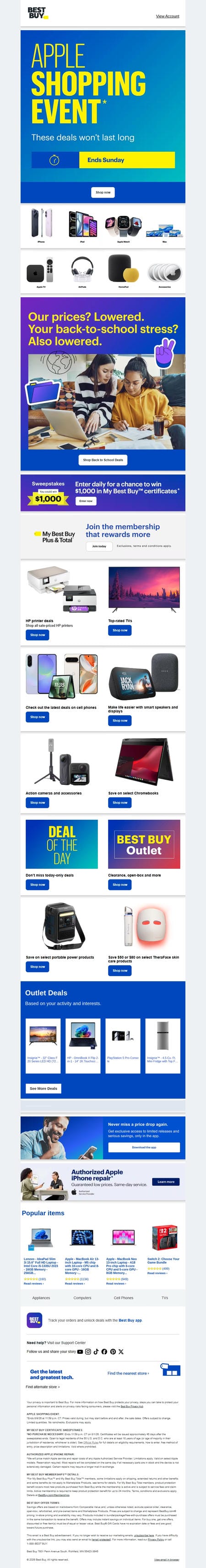邮件模板创意 Best Buy Apple Shopping Event 4