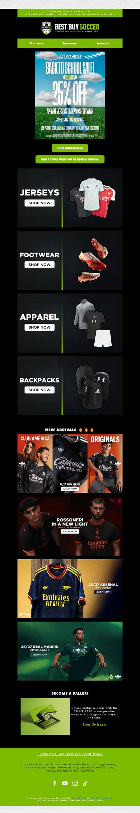 邮件模板创意 Best Buy Soccer 100