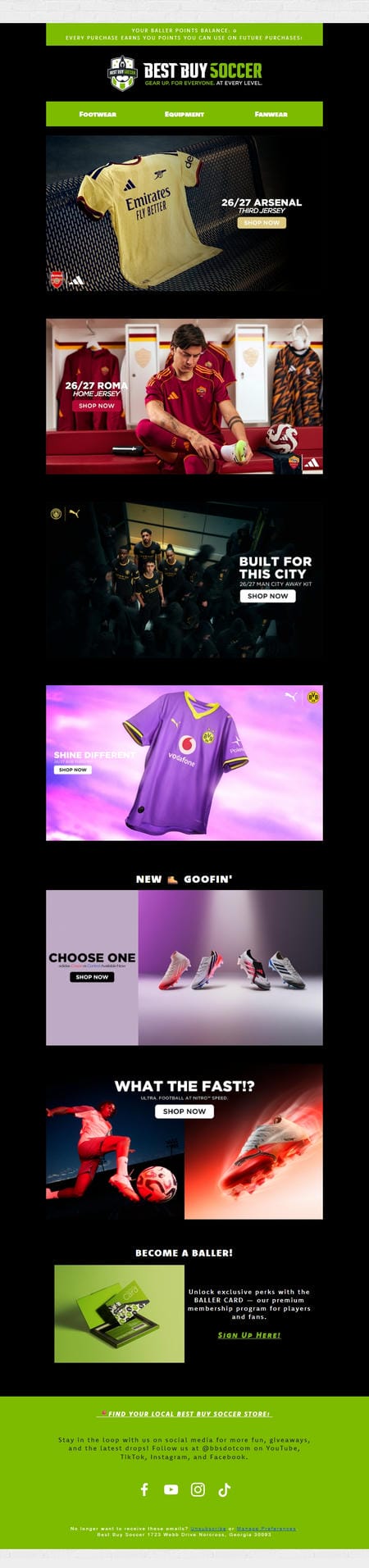 邮件模板创意 Best Buy Soccer 97