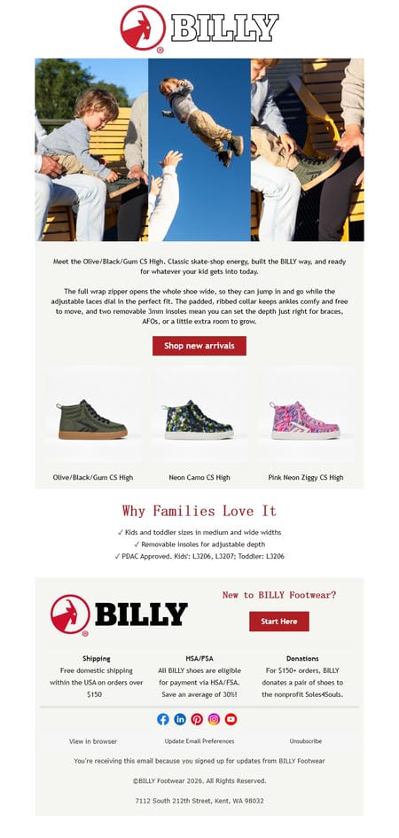 邮件模板创意 Billy Footwear 103